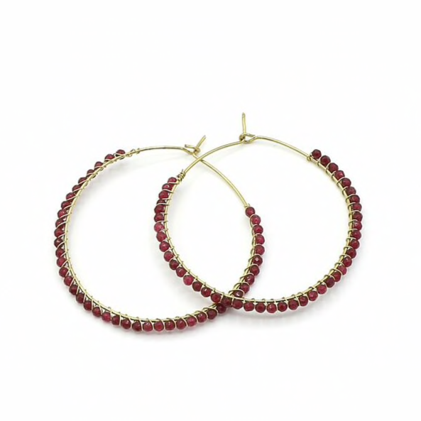 Garnet Wrap Hoops - Belle + Blossom