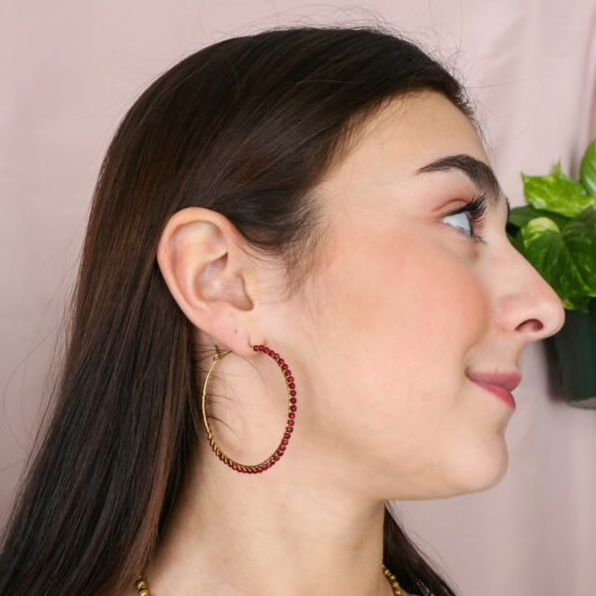 Garnet Wrap Hoops - Belle + Blossom