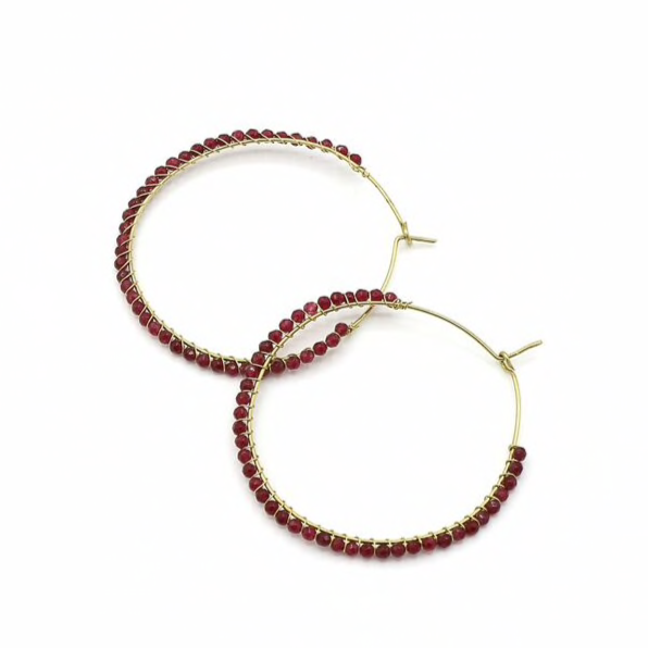 Garnet Wrap Hoops - Belle + Blossom