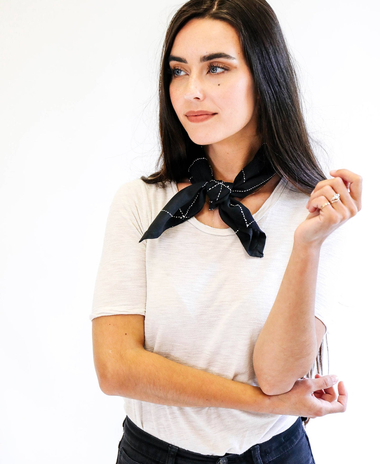 Grid Bandana Charcoal - Belle + Blossom
