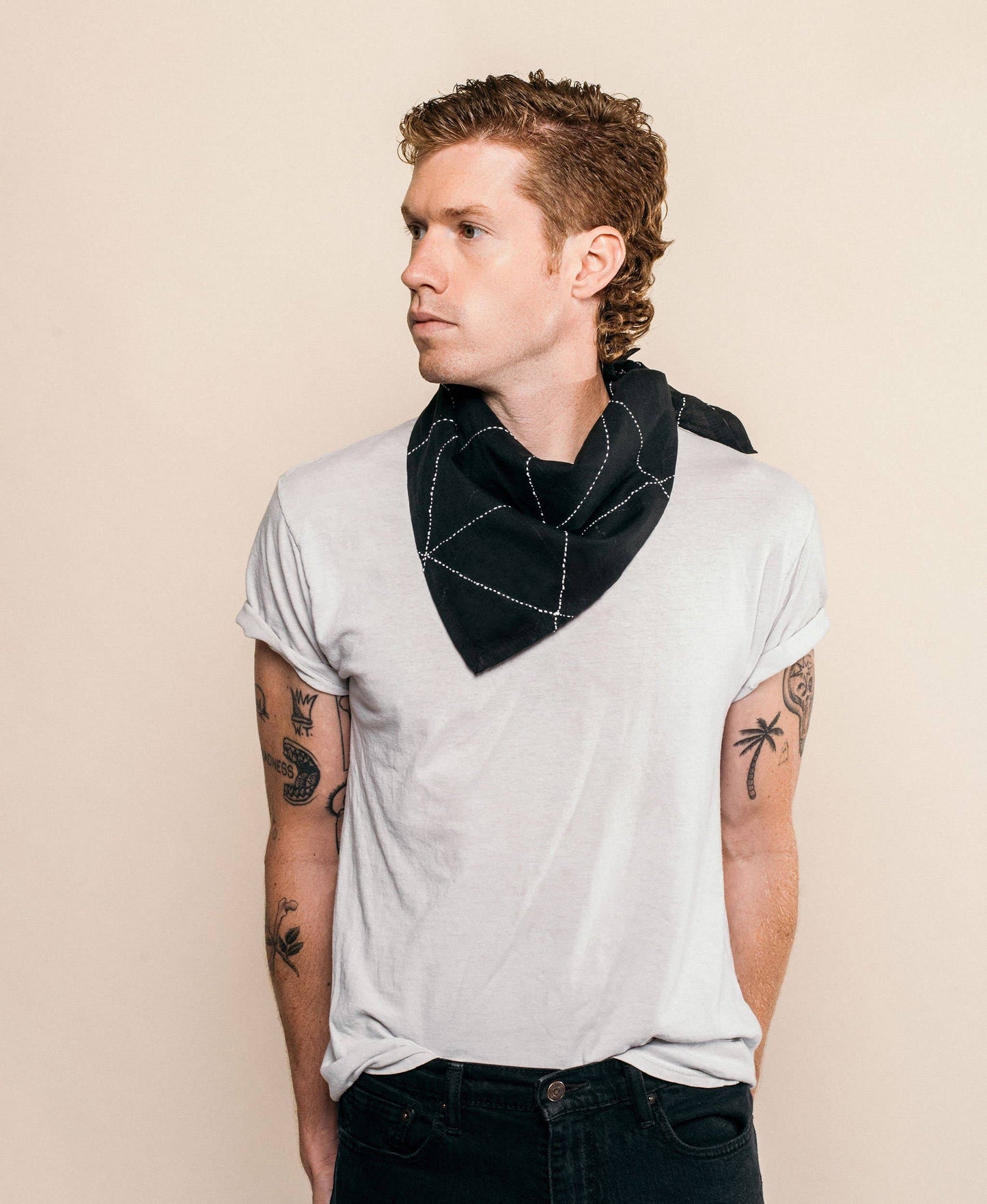 Grid Bandana Charcoal - Belle + Blossom