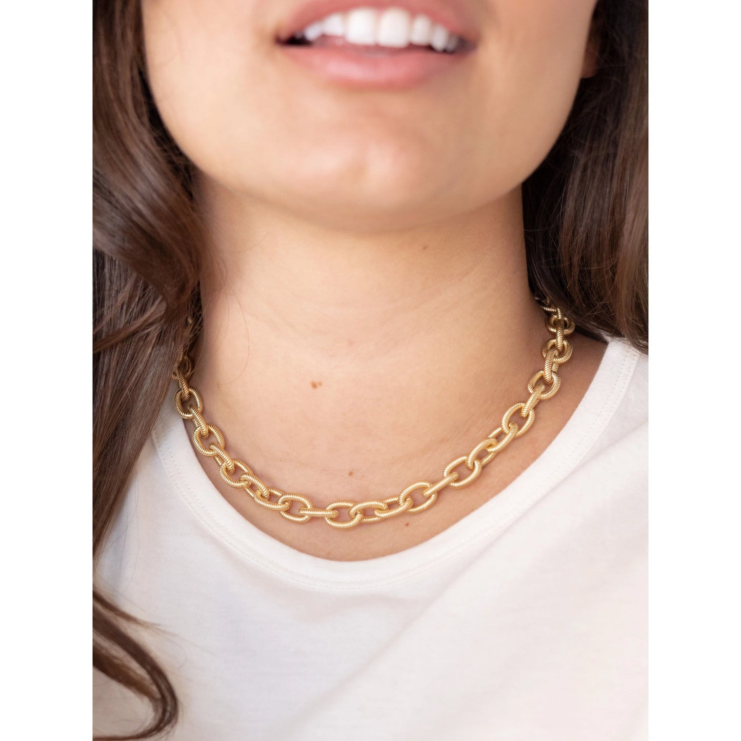 18K Large Link Chain Choker - Belle + Blossom
