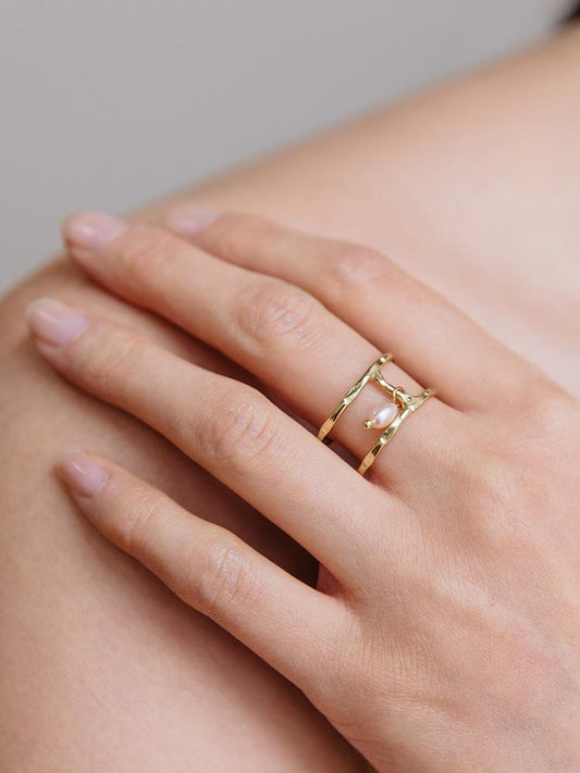 Beaded Pearl Ring - Belle + Blossom
