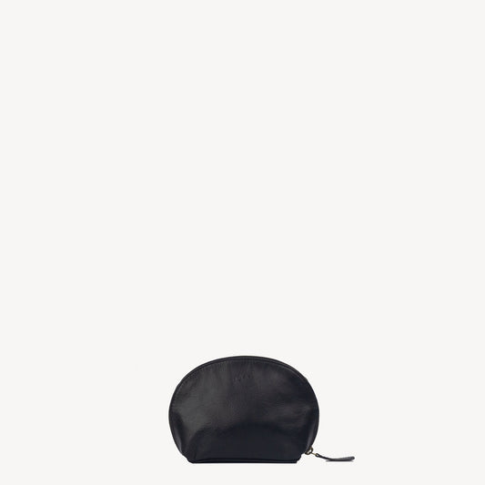 Half Moon Leather Pouch Black - Belle + Blossom