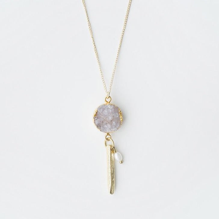 Druzy Stone Necklace - Belle + Blossom