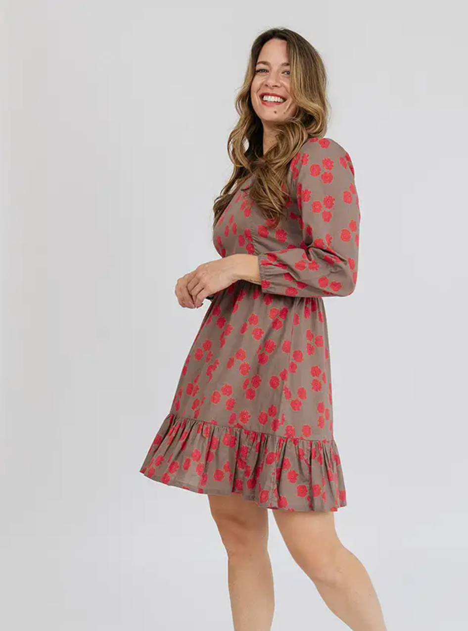 Erin A-Line Long Sleeve Knee Length Dress - Belle + Blossom