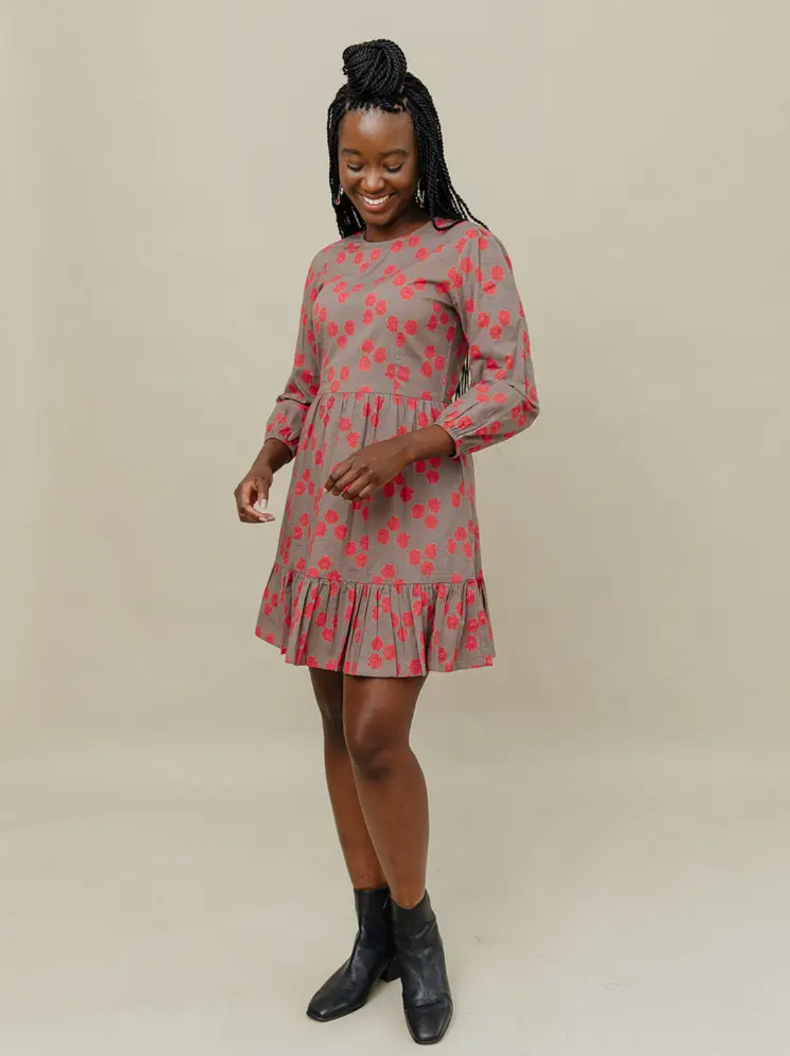 Erin A-Line Long Sleeve Knee Length Dress - Belle + Blossom