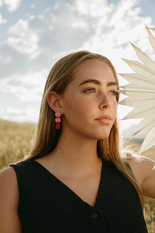 Ombré Clay Earrings -  Rose - Belle + Blossom