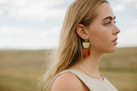 Tasseling Earrings - Terra Cotta - Belle + Blossom
