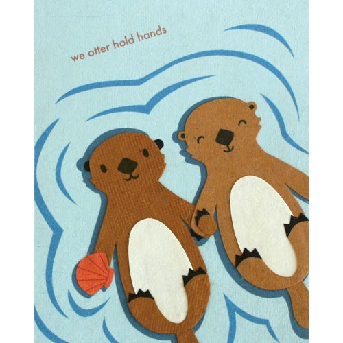 Otter Hold Hands Card - Belle + Blossom