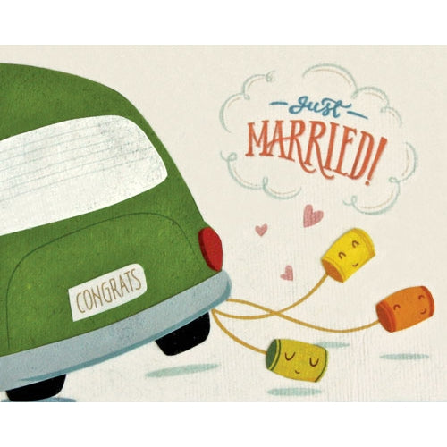 Just Married Wedding Cans Card - Belle + Blossom